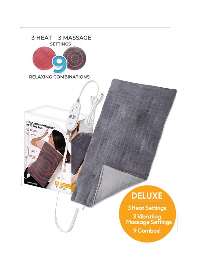 Electric Weighted Calming Heating Pad With 9 Relaxing Combination Blanket Shawl Vibration Massager Therapy For Muscles And Relax Neck Shoulder Back Body Pain