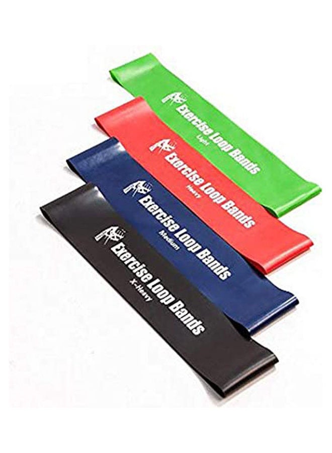 Set Of 4 Levels Exercise Bands Rubber Fitness Resistance Loop Band For For Strength Training