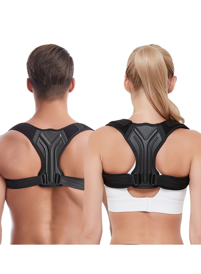 Back Correction Strap Adjustable Posture Corrector Spine Straightener for Relief of Neck Shoulder Pain Develop Good Seated Standing Men Women Elderly Teens (1PCS Black M)