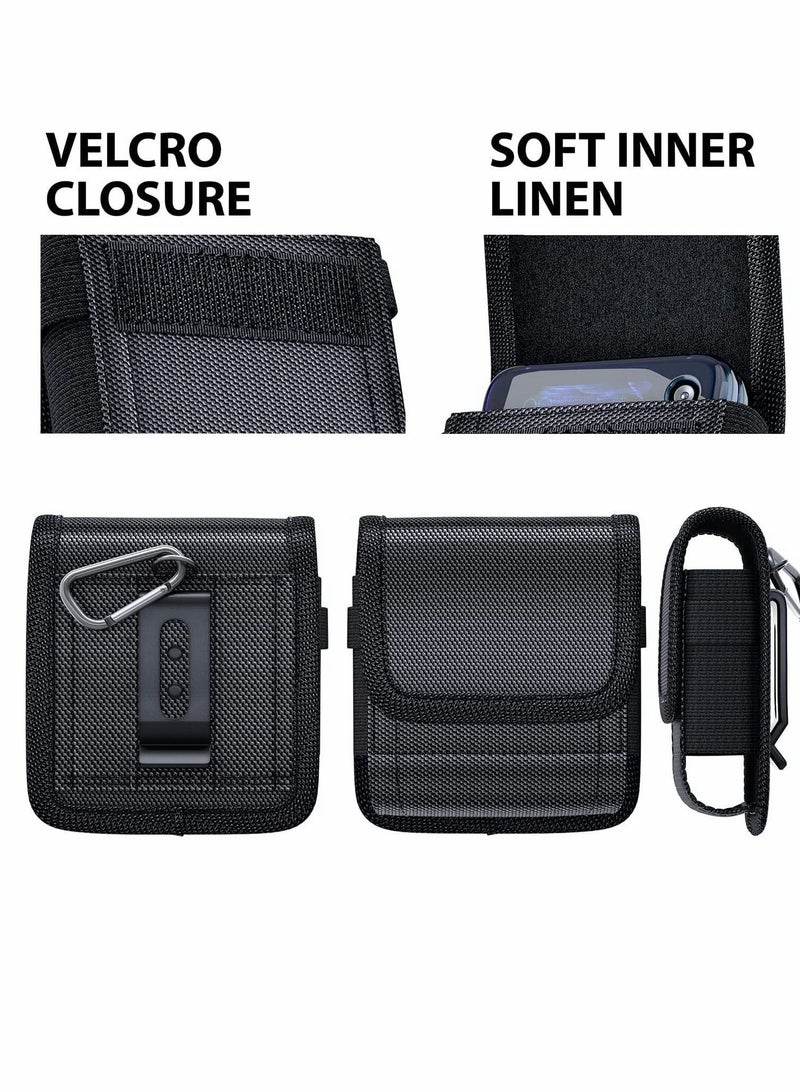 Phone Holster for Samsung Galaxy Z Flip/Z Flip 5G/Z 3 5G Motorola Razr 2019/ Vertical Cellphone Belt Clip Pouch Holder Waist Carrying Hanging Bag Case