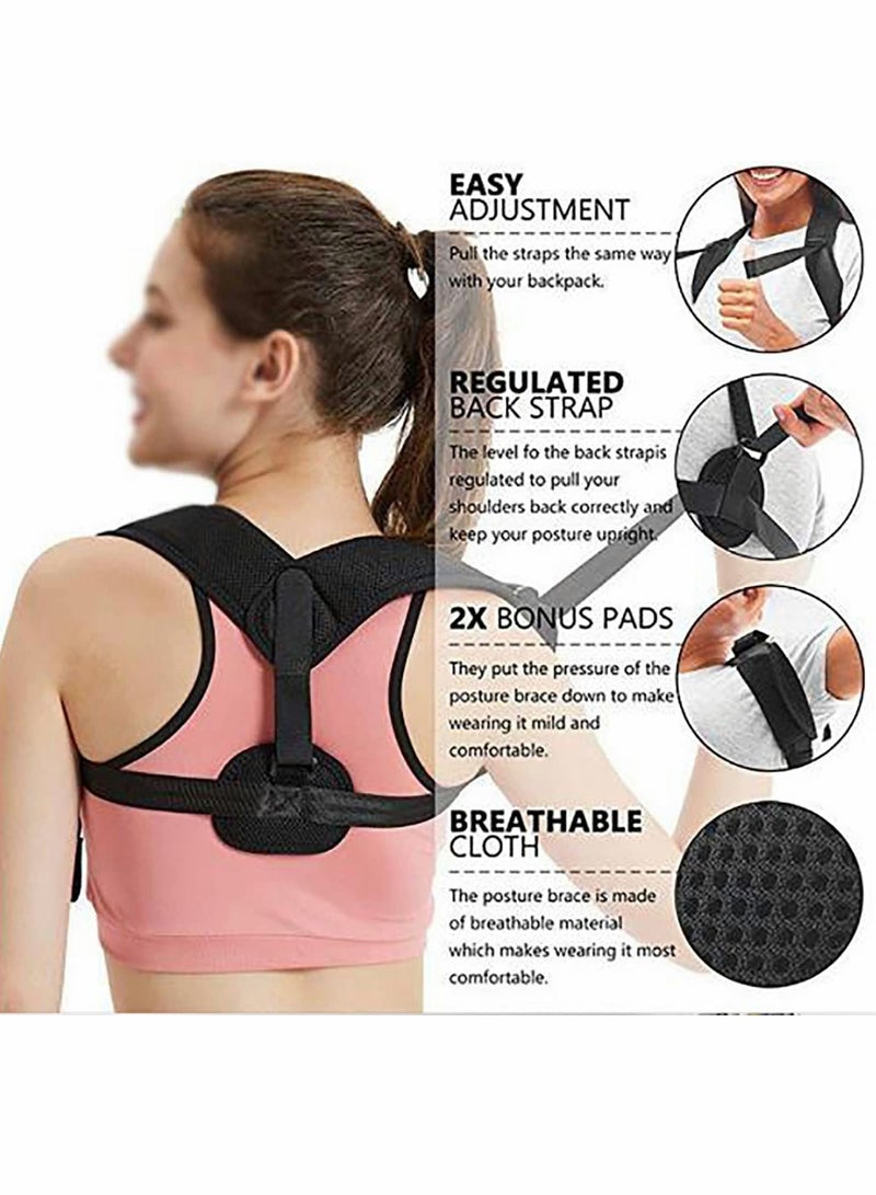 Back Adjustable Posture Corrector, Correct Sitting Orthotics, Anti-Humpback Correction Centralizer, Comfortable Breathable Support for Men and Women, Lower Pain