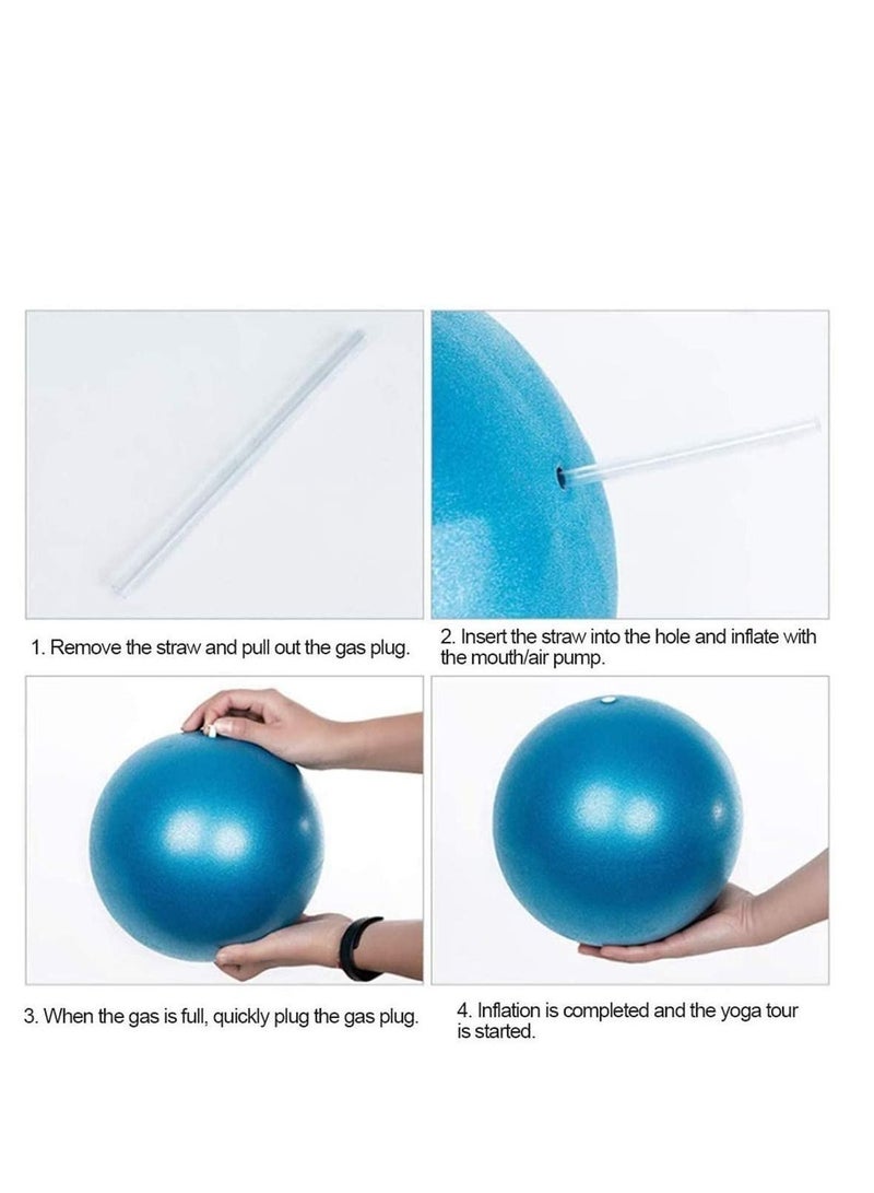 Small Exercise Ball Pilates Ball, Antiskid ball, Mini with Inflatable Pipette for Yoga, Pilate, Office Chair, Classroom Flexible Seating and Core Training 2 Pack