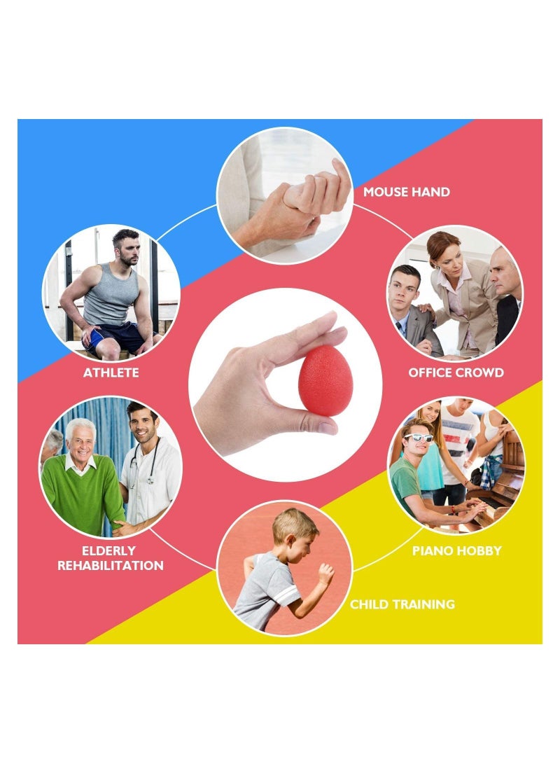 Hand Stress Balls Therapy Grip for Arthritis Pain Relief, Strengthening Therapy, Adults Anxiety, Relief Toy Set of 3 Color Squeeze