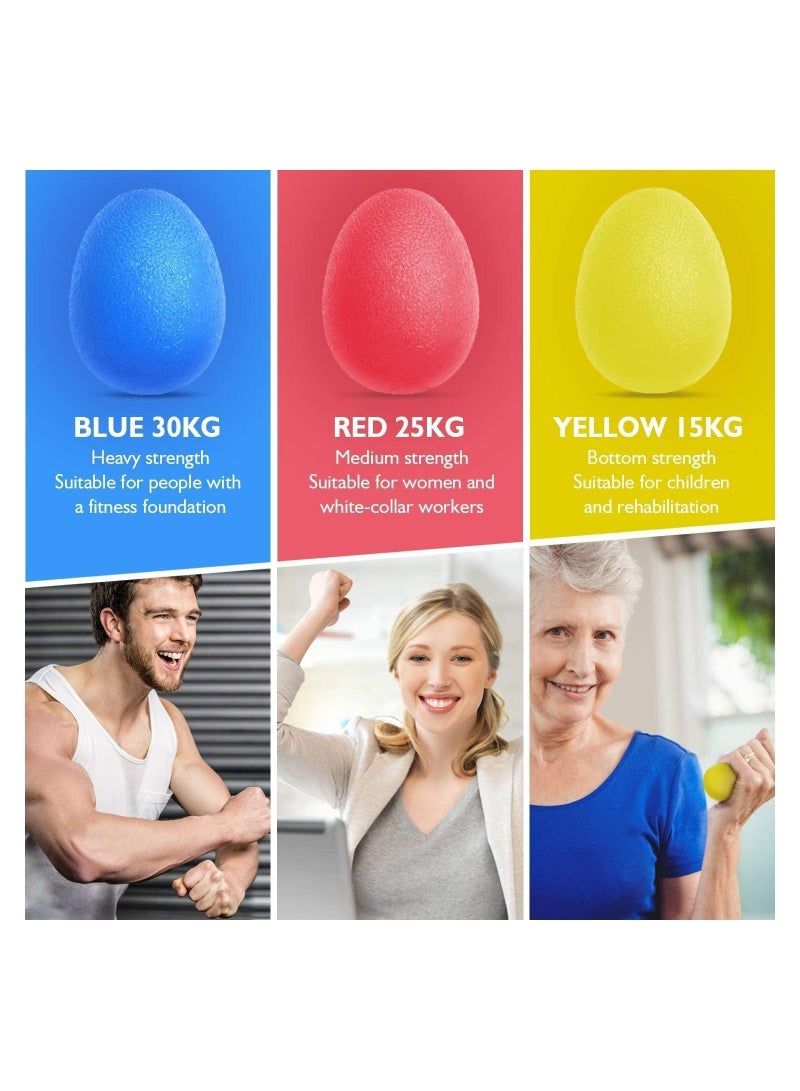 Hand Stress Balls Therapy Grip for Arthritis Pain Relief, Strengthening Therapy, Adults Anxiety, Relief Toy Set of 3 Color Squeeze