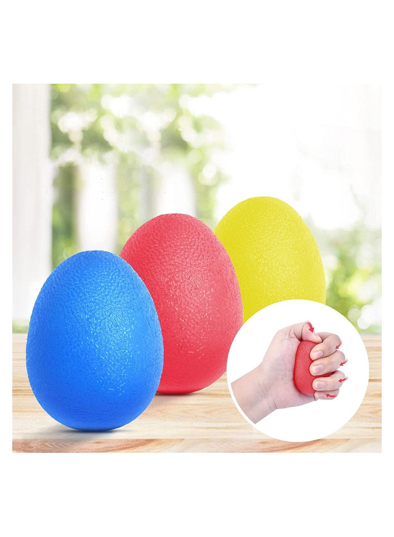Hand Stress Balls Therapy Grip for Arthritis Pain Relief, Strengthening Therapy, Adults Anxiety, Relief Toy Set of 3 Color Squeeze