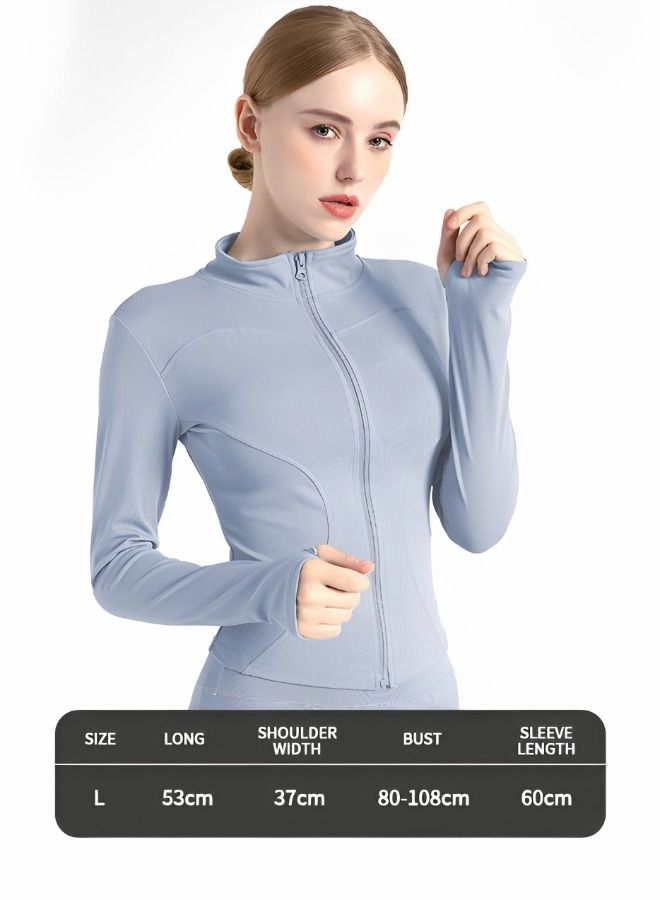 Women's Workout Jackets Lightweight Running Jacket Full Zip Track Tops Sportswear with Thumb Holes,Long Sleeve Workout Yoga Jacket