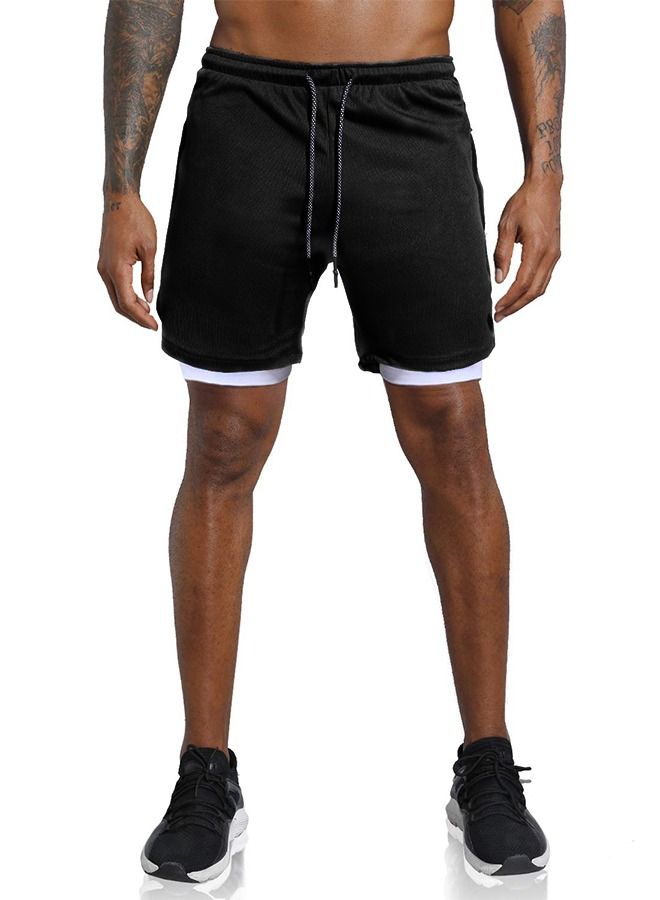 Mens Running Shorts，Quick Dry Workout Running Shorts for Men，2-in-1 Stealth Shorts，Gym Yoga Outdoor Sports Shorts with Pockets