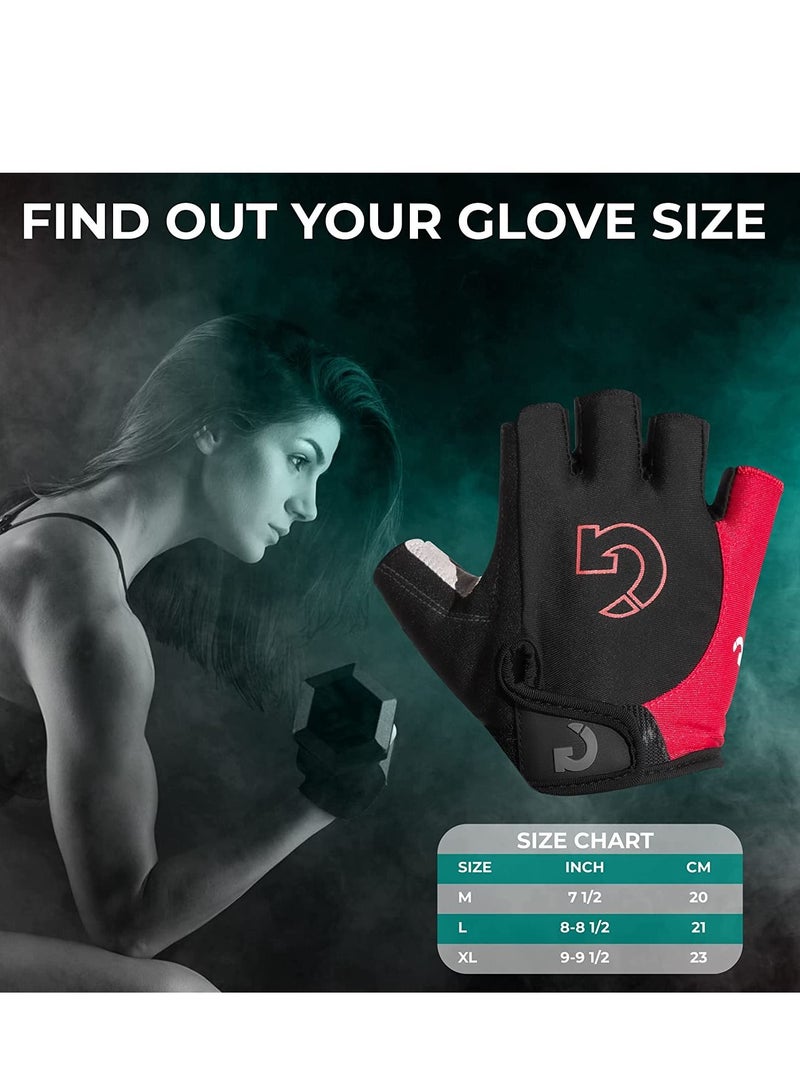 Cycling Gloves Bicycle Mountain Bike for Men Women Anti Slip Shock Absorbing Padded Breathable Half Finger Short Sports Accessories, XL