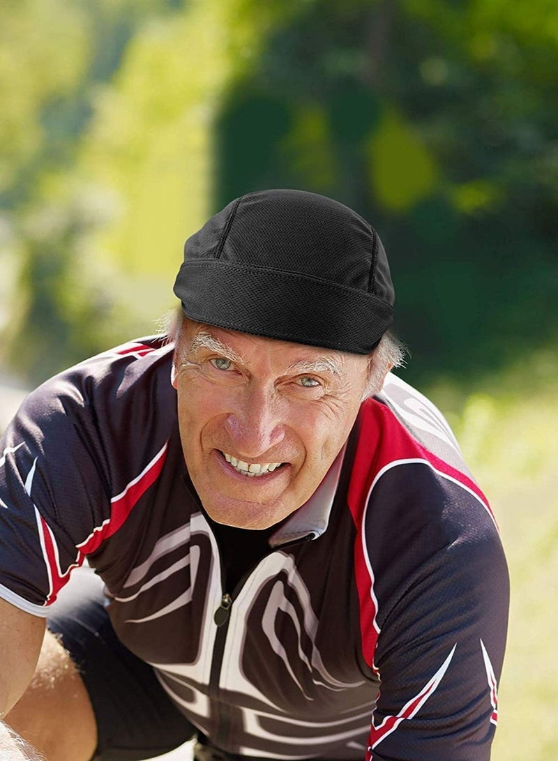 Sweat Wicking Beanie Cap Skull Doo Rag Cooling Dew Helmet Liner Hat Large Motorcycle Bandana Quick-Drying Pirate Hats for Men and Women