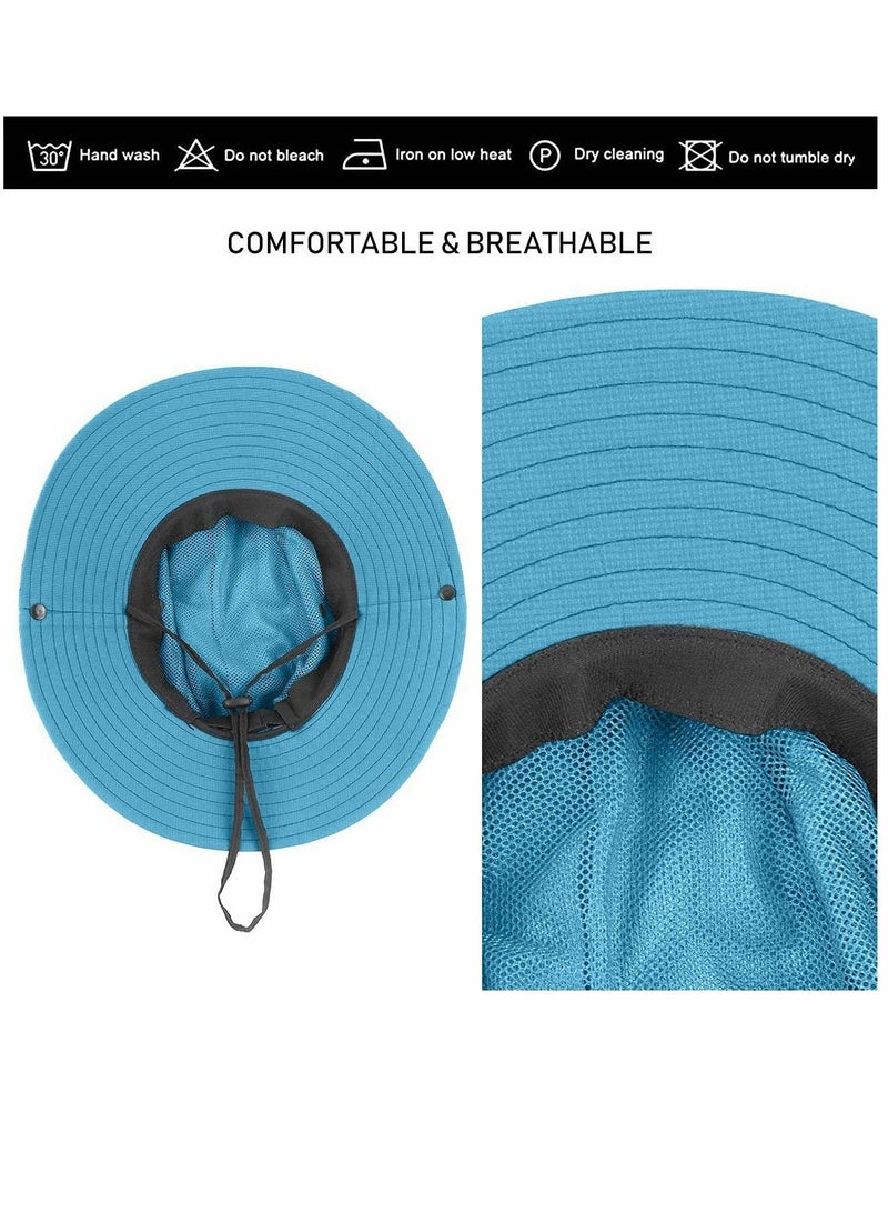 Women's Outdoor Ponytail Wide Brim Sun Hat Foldable  Mesh  UV Protection Beach Suitable For Fishing And Hiking (3 PCS)