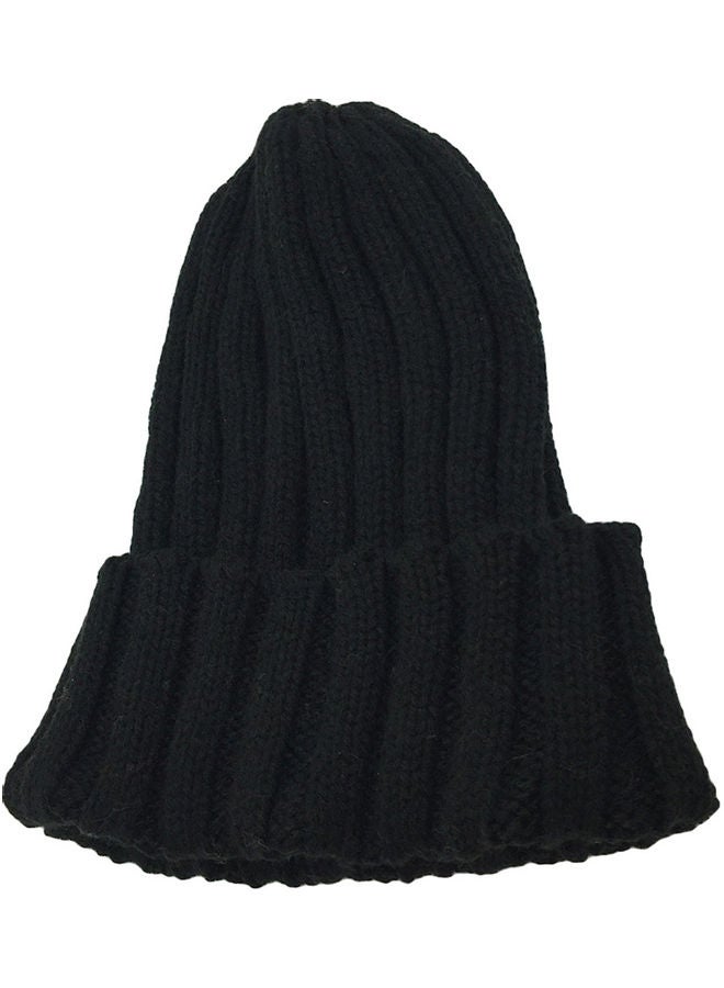 Knitted Solid Warmer Bonnet Winter Beanie 30x25x3cm