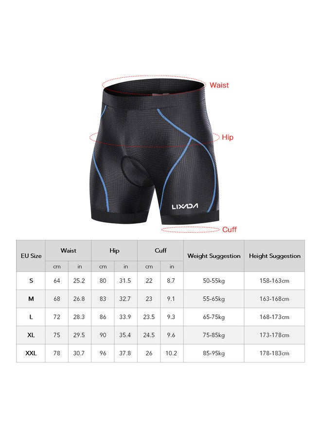 Men 3D Padded Leg Grips Bicycle Shorts L