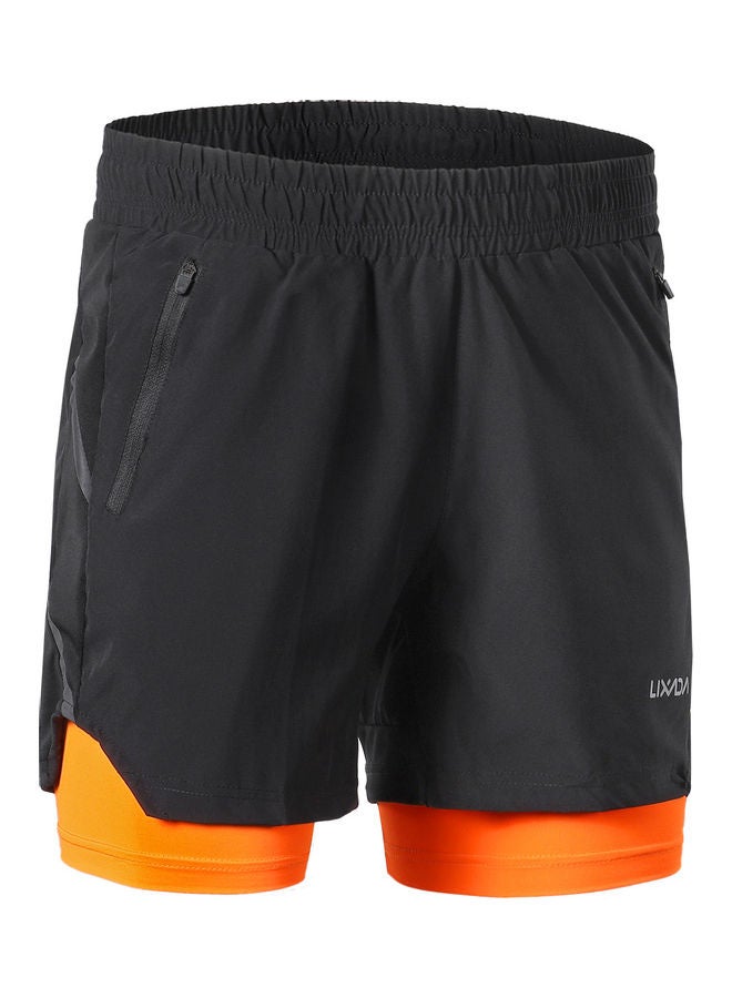 Men 2 in 1 Quick Drying Breathable Jogging Shorts XL