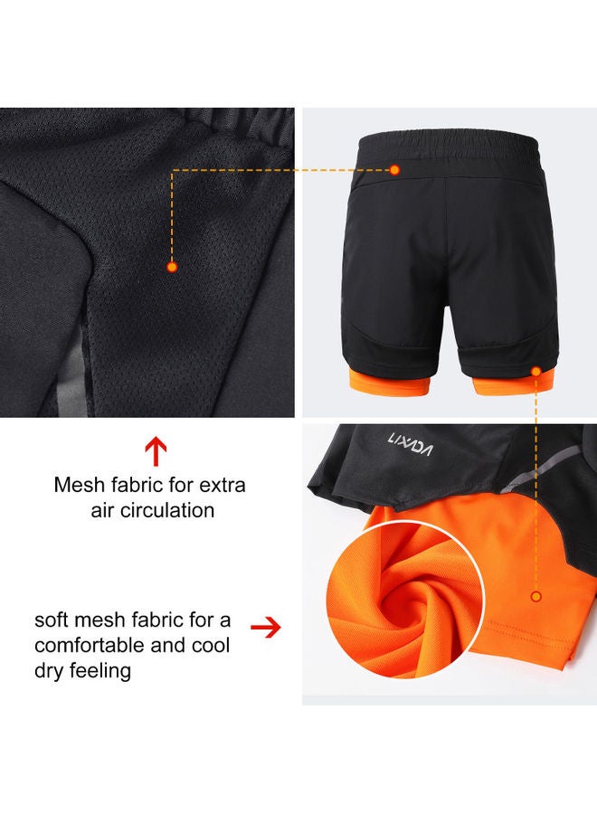 Men 2 in 1 Quick Drying Breathable Jogging Shorts XL