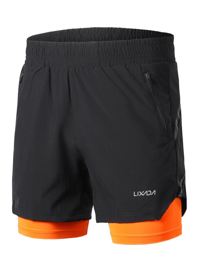 Men 2 in 1 Quick Drying Breathable Jogging Shorts L