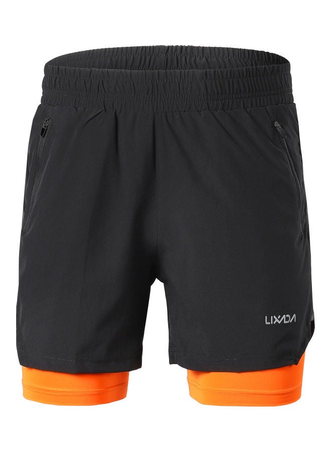 Men 2 in 1 Quick Drying Breathable Jogging Shorts L