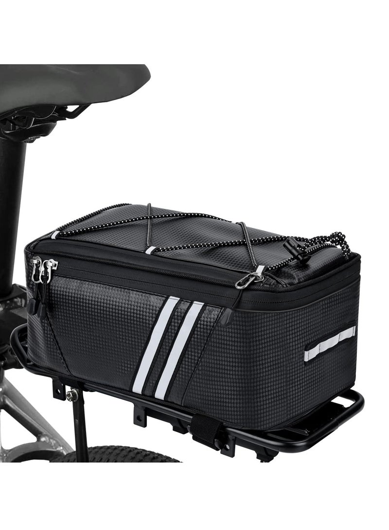 Bicycle Rear Rack Storage Bag, Bike Reflective Trunk Bag Waterproof Rear Rack Bag For Bicycle With Reflective Strips For Outdoor Travel Camping Picnic Commuter