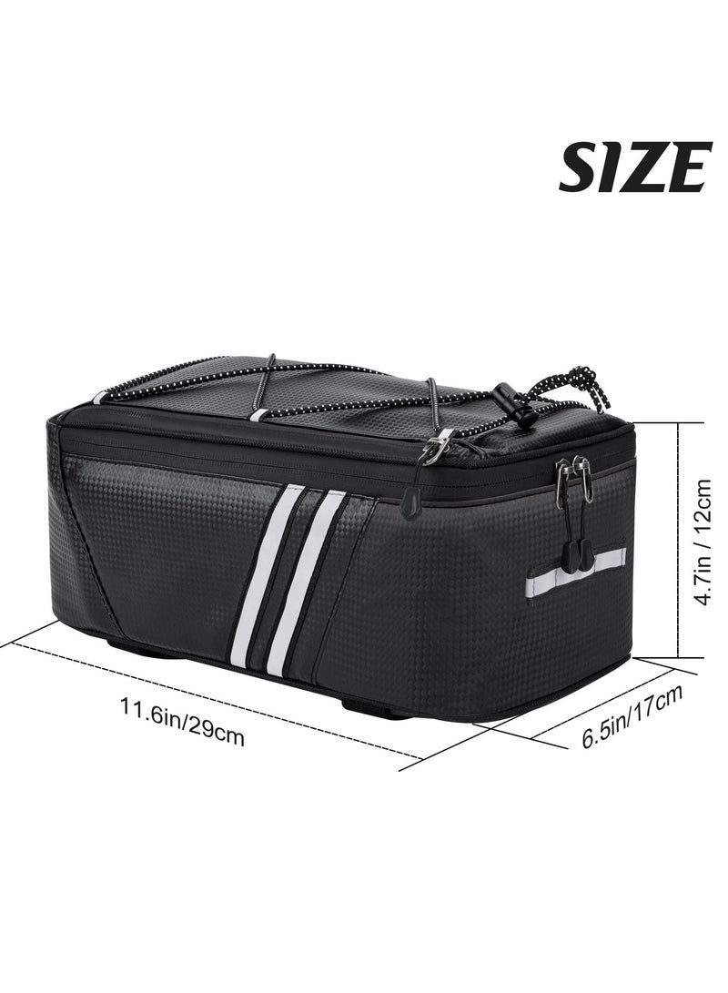 Bicycle Rear Rack Storage Bag, Bike Reflective Trunk Bag Waterproof Rear Rack Bag For Bicycle With Reflective Strips For Outdoor Travel Camping Picnic Commuter