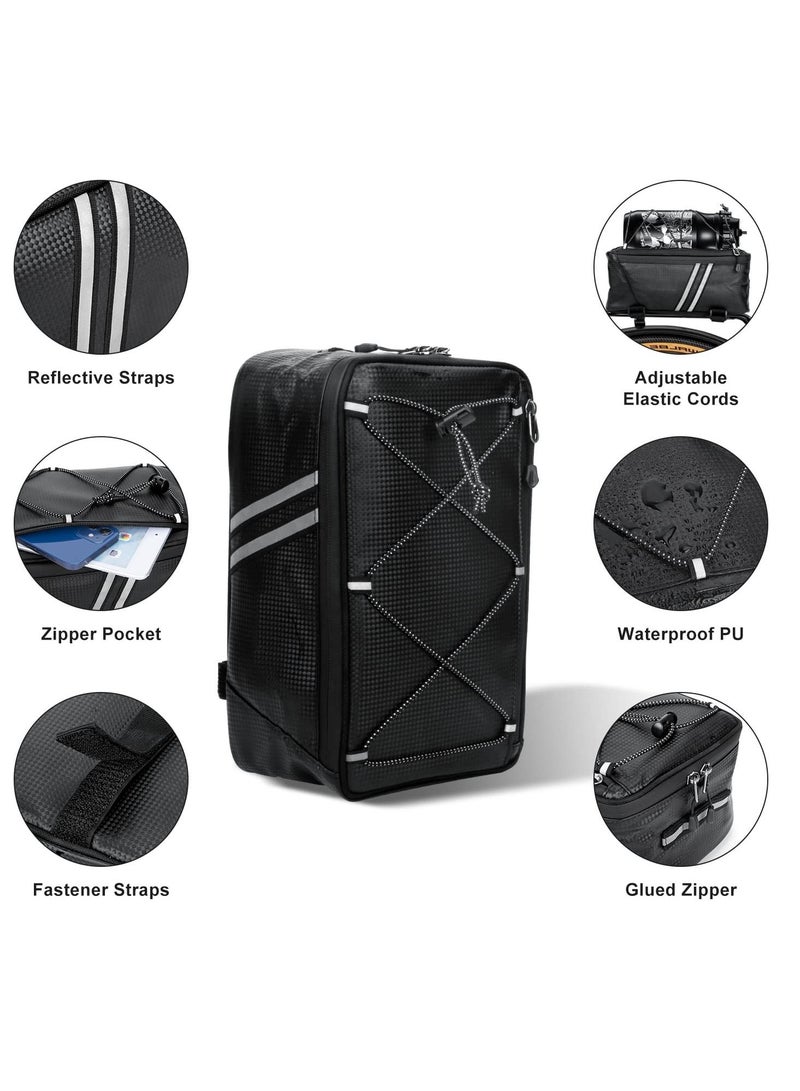 Bicycle Rear Rack Storage Bag, Bike Reflective Trunk Bag Waterproof Rear Rack Bag For Bicycle With Reflective Strips For Outdoor Travel Camping Picnic Commuter