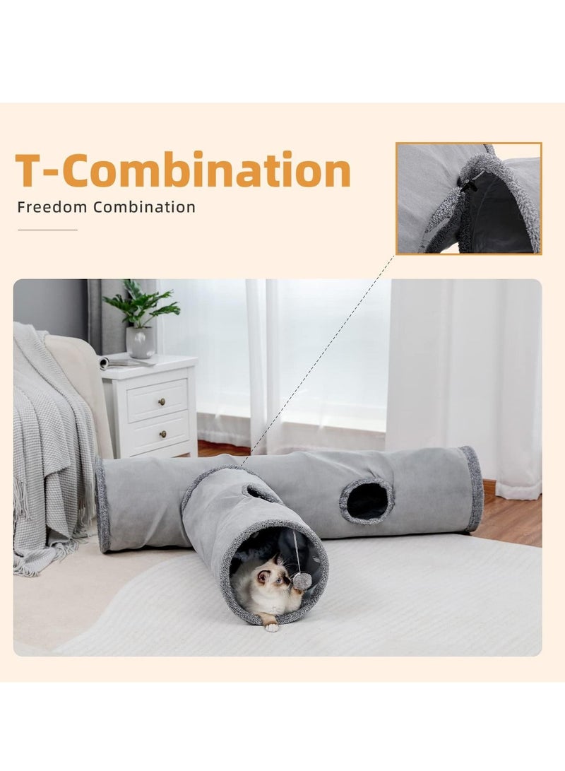 Cat Tunnel 130 cm Long Cat Toys Collapsible Tunnel 30 cm in Diameter Large Cat Tube for Big Cat,Rabbits and Puppy- Large