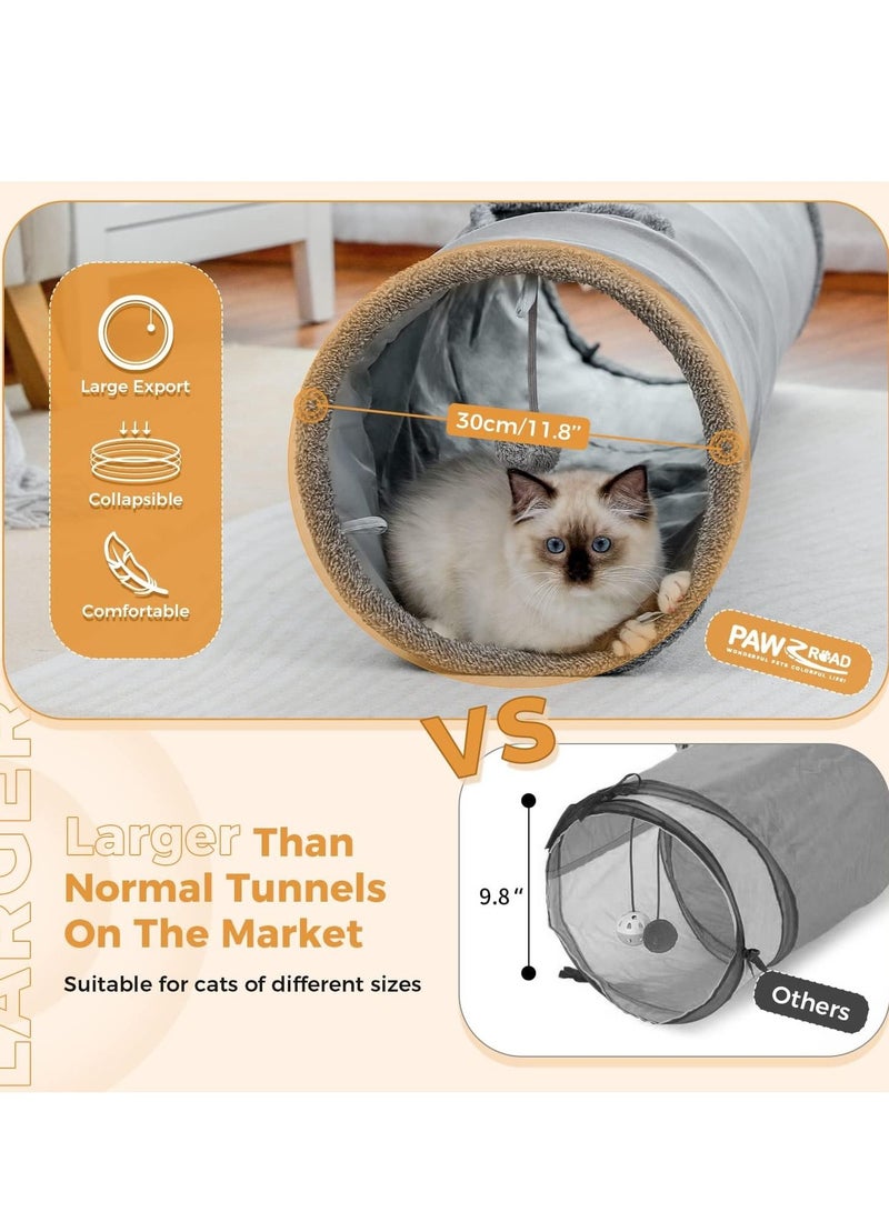 Cat Tunnel 130 cm Long Cat Toys Collapsible Tunnel 30 cm in Diameter Large Cat Tube for Big Cat,Rabbits and Puppy- Large