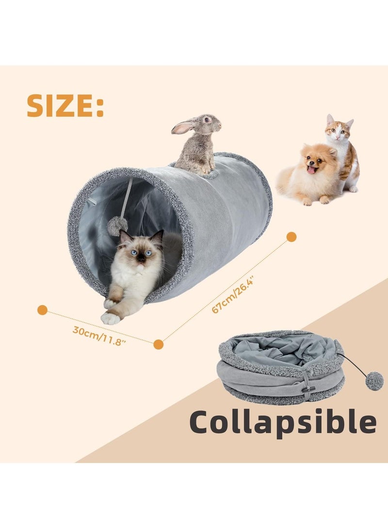 Cat Tunnel 66 cm Long Cat Toys Collapsible Tunnel 30 cm in Diameter Large Cat Tube for Big Cat,Rabbits and Puppy- Small