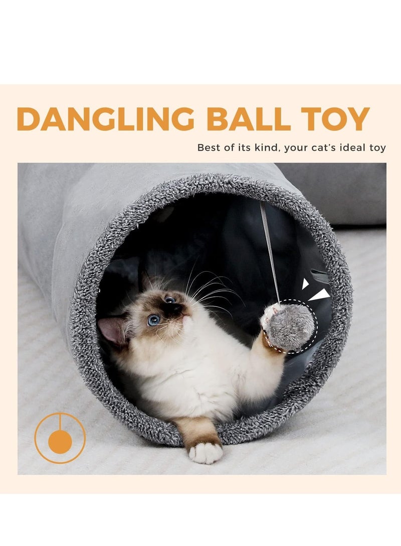 Cat Tunnel 66 cm Long Cat Toys Collapsible Tunnel 30 cm in Diameter Large Cat Tube for Big Cat,Rabbits and Puppy- Small