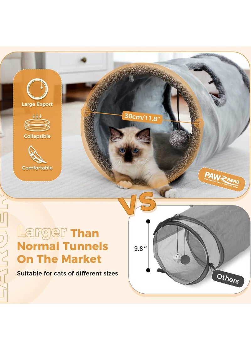 Cat Tunnel 66 cm Long Cat Toys Collapsible Tunnel 30 cm in Diameter Large Cat Tube for Big Cat,Rabbits and Puppy- Small