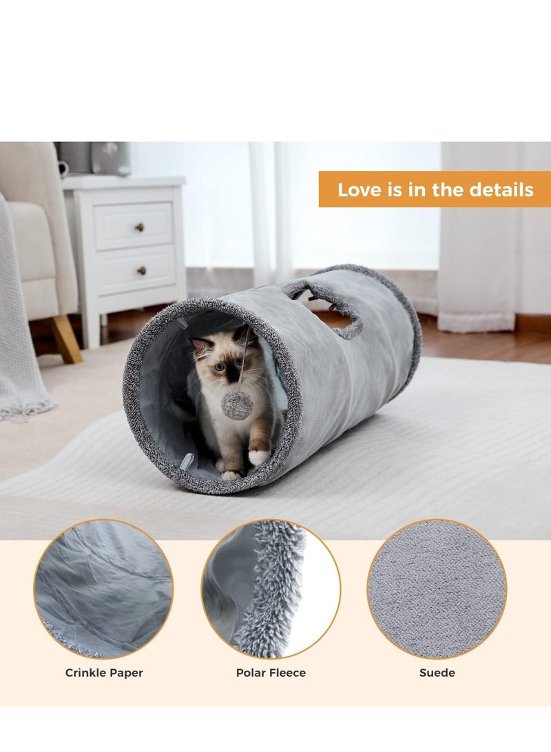 Cat Tunnel 66 cm Long Cat Toys Collapsible Tunnel 30 cm in Diameter Large Cat Tube for Big Cat,Rabbits and Puppy- Small