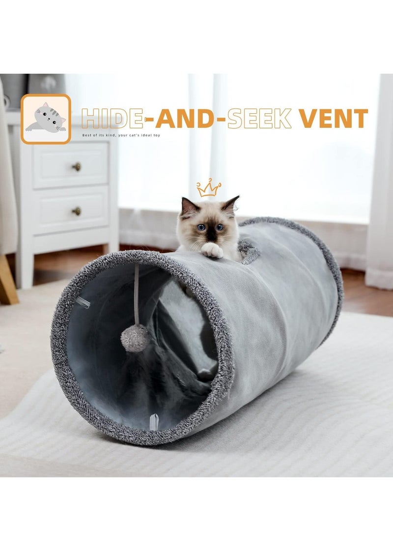 Cat Tunnel 66 cm Long Cat Toys Collapsible Tunnel 30 cm in Diameter Large Cat Tube for Big Cat,Rabbits and Puppy- Small