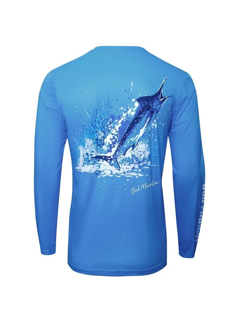 Bob Marlin Performance Shirt Ocean Marlin Blue-2XL