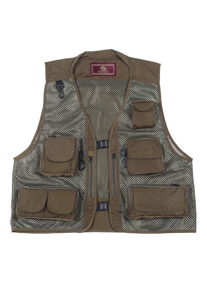 Fishing Photography Vest Summer Multi Pockets Mesh Jackets Quick Dry Waistcoat L 32*2*32cm