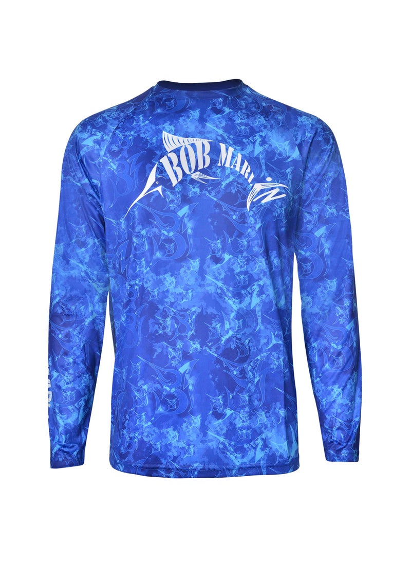Bob Marlin UPF50 Long Sleeve Youth Performance Shirt Grander Blue