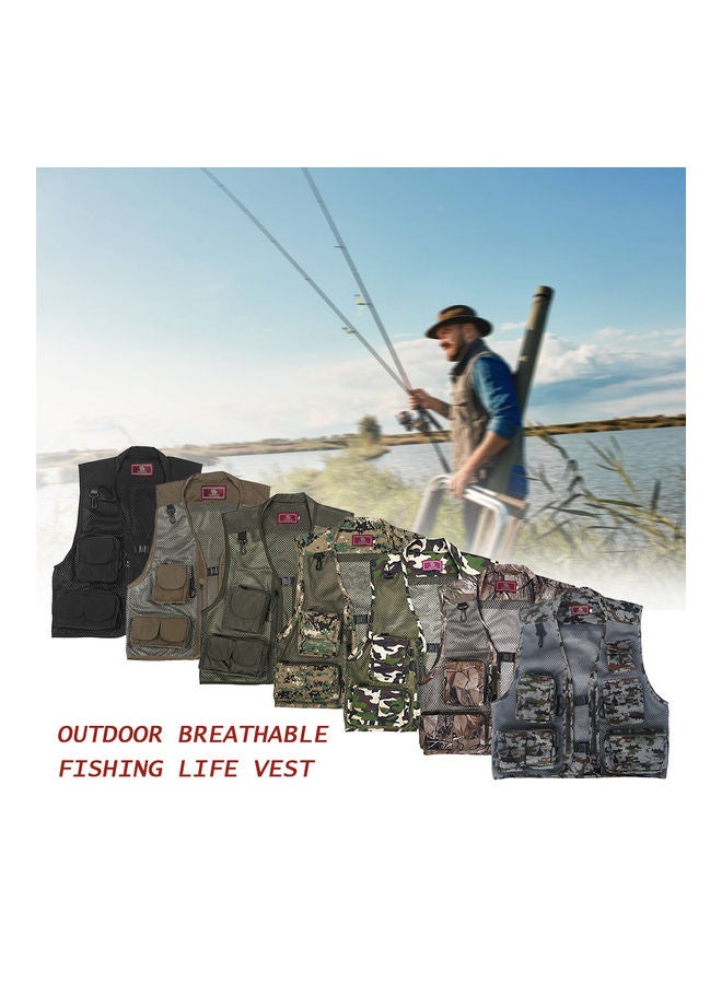 Fishing Photography Multi-Pockets Quick Dry Mesh Jacket XXXL
