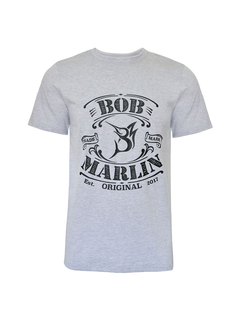 Bob Marlin Premium TShirt One Love for Fishing Vintage Grey