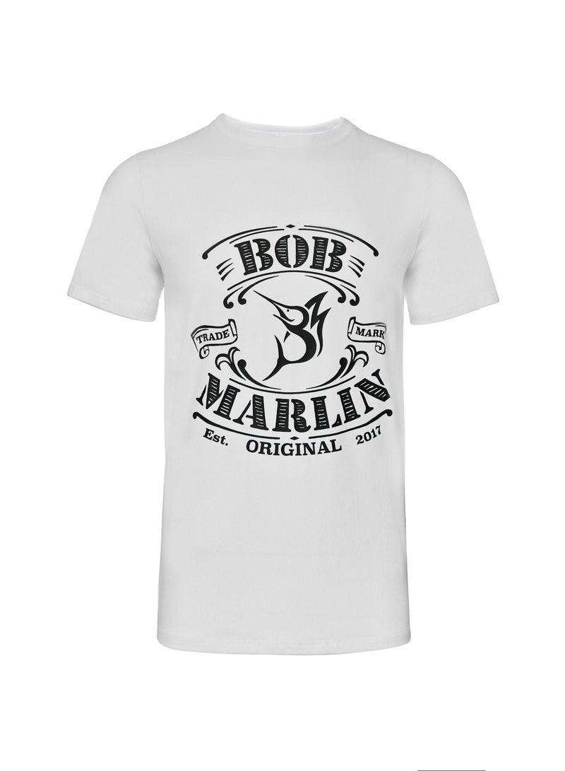 Bob Marlin Premium TShirt One Love for Fishing Vintage White