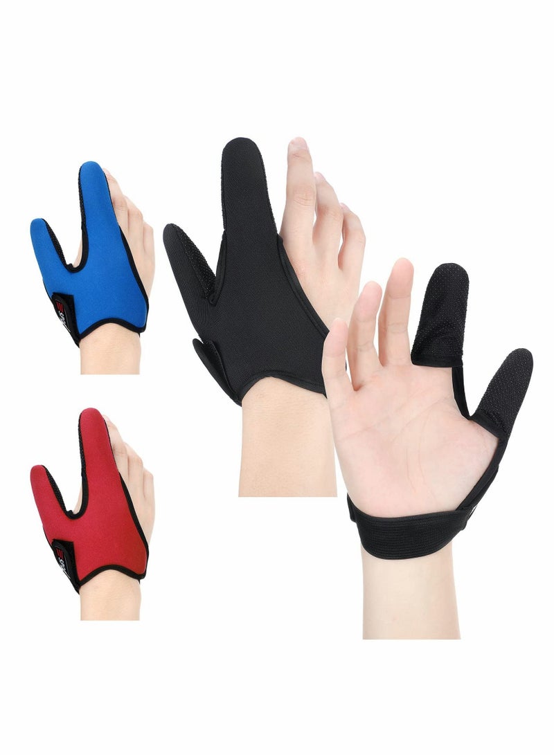 Finger Protector Fishing Gloves, 3 Pack Anti-Slip Glove, Professional Gloves Unisex Elastic Band Glove for Outdoor