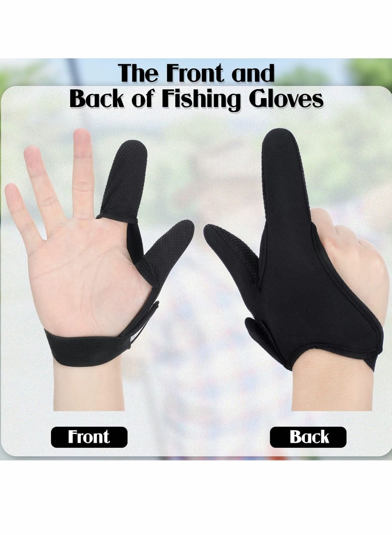 Finger Protector Fishing Gloves, 3 Pack Anti-Slip Glove, Professional Gloves Unisex Elastic Band Glove for Outdoor