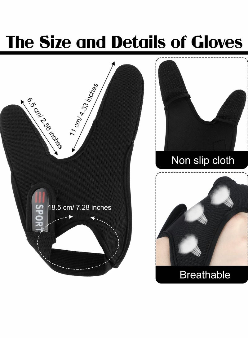 Finger Protector Fishing Gloves, 3 Pack Anti-Slip Glove, Professional Gloves Unisex Elastic Band Glove for Outdoor