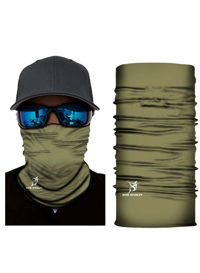 Bob Marlin UV+Protection Face Shield Bandana BM Army Green