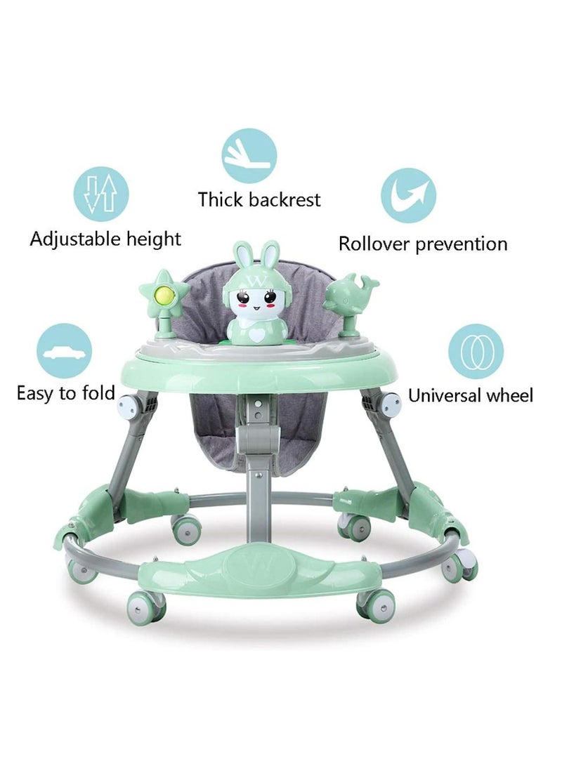 Baby walker multifunctional anti-rollover anti-O leg can sit folding 6-18 months male and female baby walker