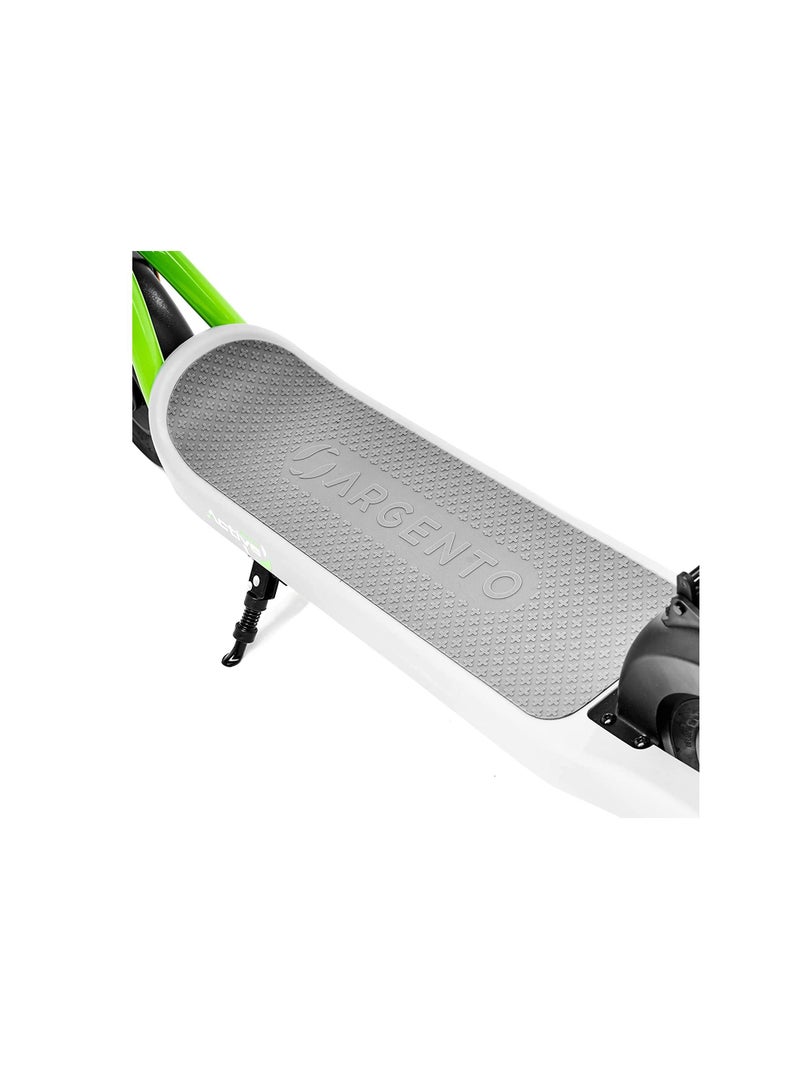 Evo E-Scooter With Turn Signals, Stylish Design With Powerful 350W Brushless Motor, Max Range 25Km, 10” Front And Rear Tyres,Integrated Led Display & 280W Battery, Max Load 100Kg-Green & Grey