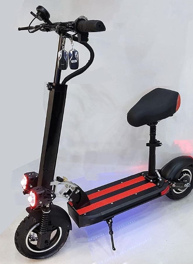 E Scooter E10 50km Mileage 1000w Full Foldable 48v 13ah Improved 50km Speed Include Anti Theft Rc Black