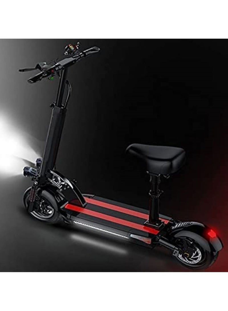 E Scooter E10 50km Mileage 1000w Full Foldable 48v 13ah Improved 50km Speed Include Anti Theft Rc Black