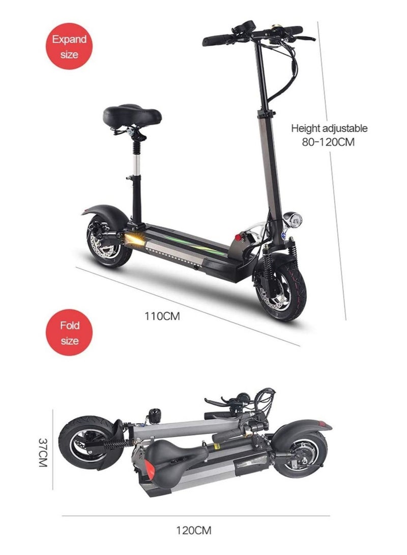 Folding Electric Scooter Up To 40 Km Per Hour 50 Km Range 48V 1000W Black