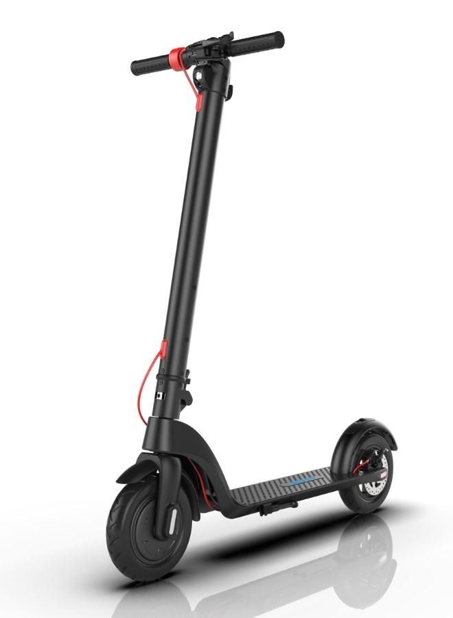 X7 Foldable Electric Scooter for Adults, 350W Brushless Motor, 25–38KM/H Speed, 8.5 inch Tires,36V/6.4AH Detachable Battery, 12–25KM Range, Portable Lightweight E-Scooter with LCD Display, Rear Disc Brake, Aluminum Frame, Urban Commuter Smart Ride, App-Connected, LED Headlight, High-Speed, Battery-Powered, Last-Mile Compact Mobility Scooter,Black