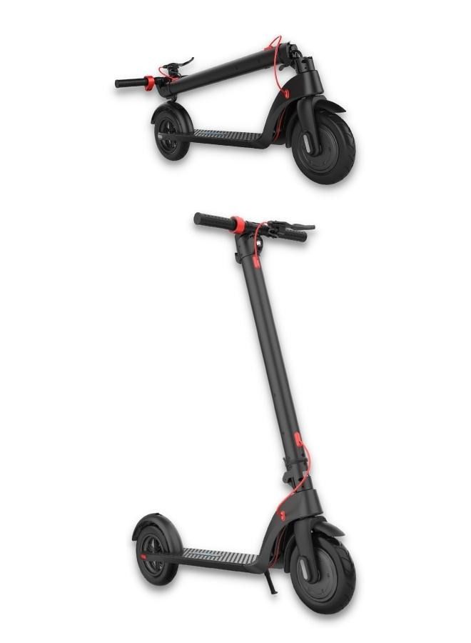 X7 Foldable Electric Scooter for Adults, 350W Brushless Motor, 25–38KM/H Speed, 8.5 inch Tires,36V/6.4AH Detachable Battery, 12–25KM Range, Portable Lightweight E-Scooter with LCD Display, Rear Disc Brake, Aluminum Frame, Urban Commuter Smart Ride, App-Connected, LED Headlight, High-Speed, Battery-Powered, Last-Mile Compact Mobility Scooter,Black