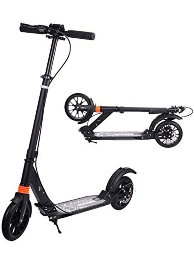 Folding Scooter With Big Wheel For Teenagers Age 12 Above (None Electric Black)