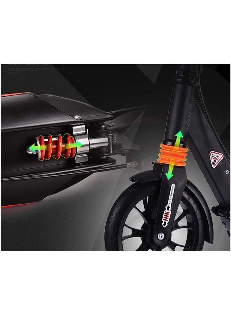 Folding Scooter With Big Wheel For Teenagers Age 12 Above (None Electric Black)