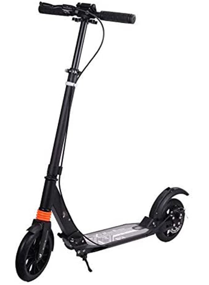 Folding Scooter With Big Wheel For Teenagers Age 12 Above (None Electric Black)